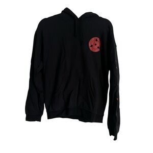 Naruto Shippuden Sasuke Sharingan Hoodie SweatShirt Black- Size Small
